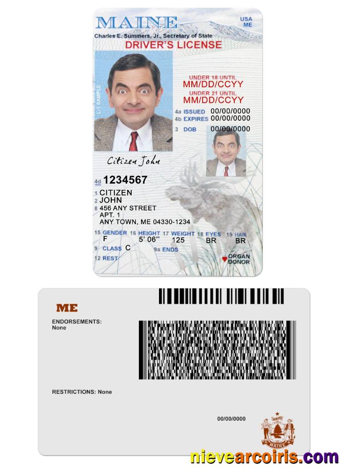 USA Maine driving license